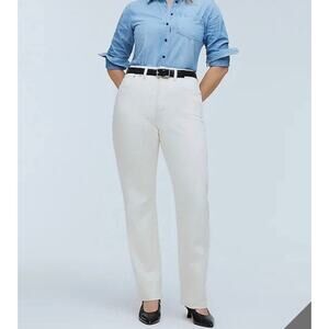 NEW Madewell‎ The Curvy '90s Straight Jean White Womens Size 32 Denim Pants